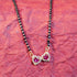 22 Carat Gold Black Beads With Pink And White Stone Heart Mangalsutra 6.34g by Mahita Collections