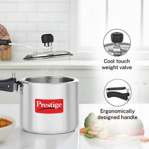 Prestige Nakshatra Plus Svachh Aluminium Spillage Control Pressure Cooker 3 L Silver