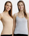 Jockey Women Cotton Rib Camisole | Steel Grey Melange & Light Skin
