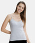 Jockey Women Cotton Rib Camisole | Steel Grey Melange & Light Skin