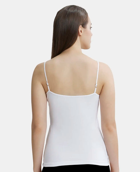 Jockey Women Super Combed Cotton Rib Camisole | White