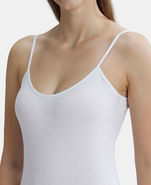 Jockey Women Super Combed Cotton Rib Camisole | White