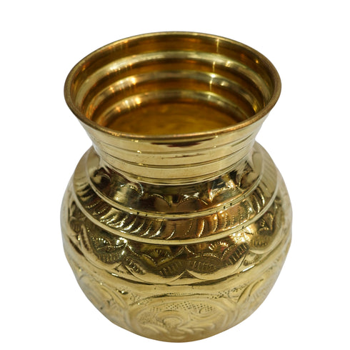 Brass Pooja Kalash with om Design 241g Pack of 1