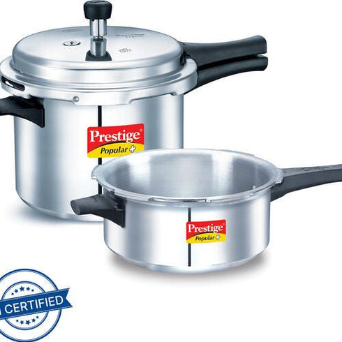 Prestige Popular Plus 5 L 3 L Outer Lid Induction Bottom Pressure Cooker
