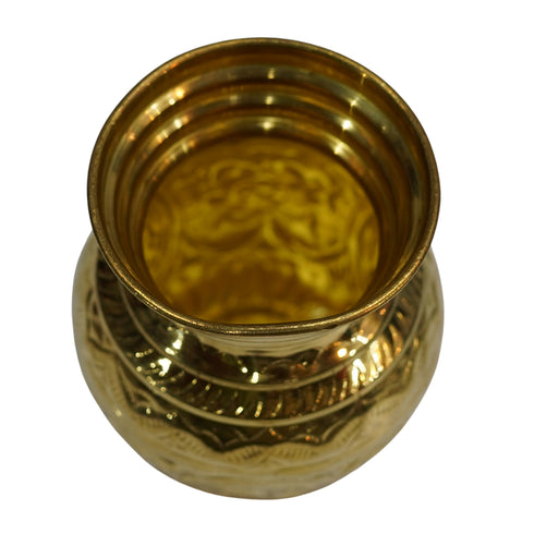 Brass Pooja Kalash with om Design 241g Pack of 1