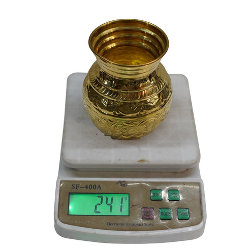 Brass Pooja Kalash with om Design 241g Pack of 1