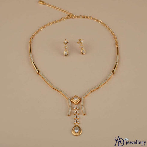 Golden Cascade Elegance Necklace Set