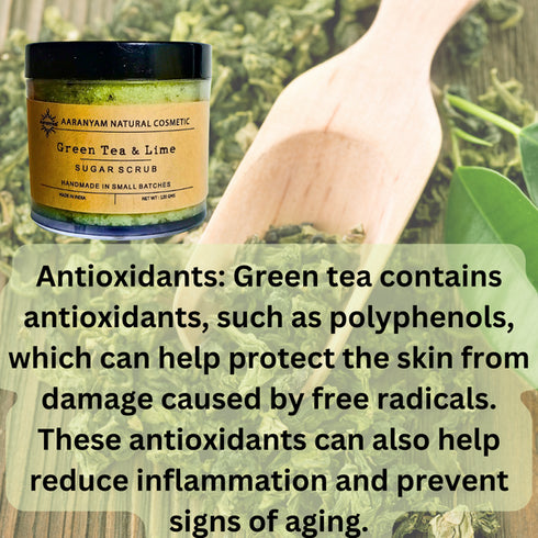 Aaranyam Green Tea and Lime Sugar Scrub For Face and Body