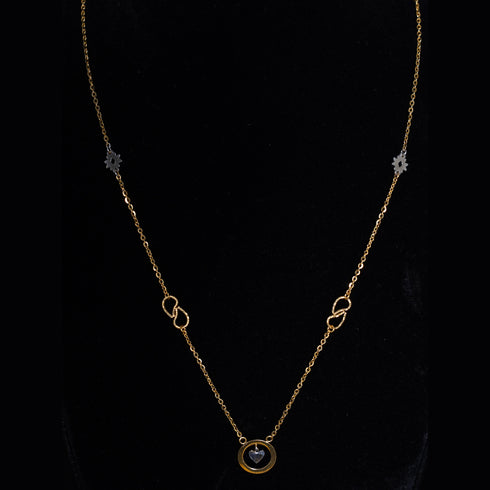 22 Carat Gold Plain Chain With Heart Infinity Gold Choker 3.35g by Mahita Collections