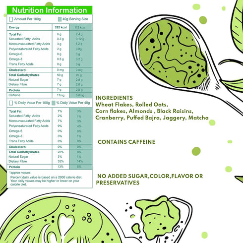 UNIFIT Muesli Cereal for Breakfast | Matcha Powder