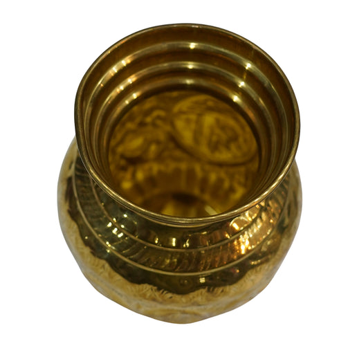 Brass Pooja Kalash with Design 310g Pack of 1