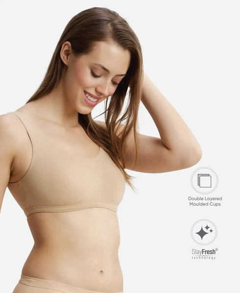 Jockey Cotton Stretch Slip On Lounge Bra With StayFresh Treatment - Light Skin