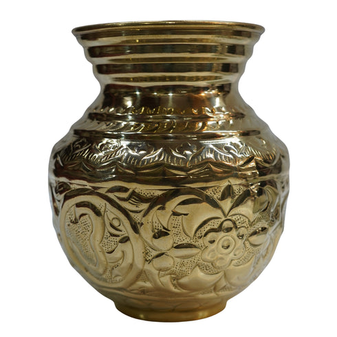 Brass Pooja Kalash with om Design 375g Pack of 1