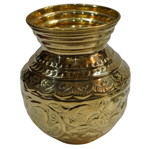Brass Pooja Kalash with om Design 375g Pack of 1