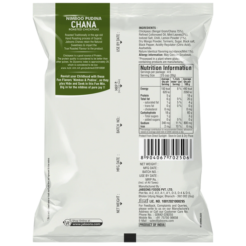 Jabsons Foods Nimboo Pudina Roasted Chana