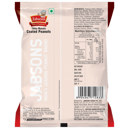 Jabsons Foods Tikka Masala Coated Peanut