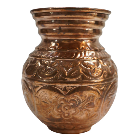 Copper Pooja Kalash with Design 255g Pack of 1