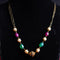 22 Carat Gold Double Line Black Beads With GreenPink And White Stone Mangalsutra 9.48g by Mahita Collections