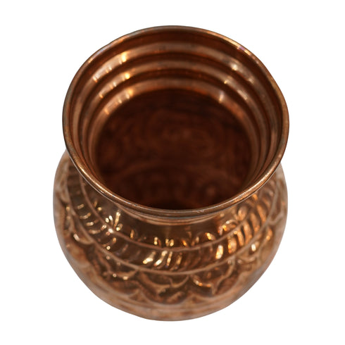 Copper Pooja Kalash with Design 255g Pack of 1