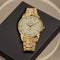Titan Quartz Analog with Date Champagne Dial Stainless Steel Strap