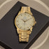 Titan Quartz Analog with Date Champagne Dial Stainless Steel Strap