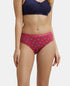Jockey High Coverage Cotton Hipster With Ultrasoft Exposed Waistband | Dark Prints | Pack of 3