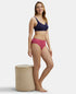 Jockey High Coverage Cotton Hipster With Ultrasoft Exposed Waistband | Dark Prints | Pack of 3