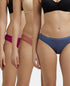 Jockey Medium Coverage Cotton Bikini With Exposed Waistband | Dark Assorted | Pack of 3