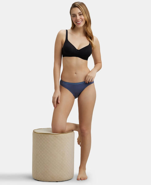 Jockey Medium Coverage Cotton Bikini With Exposed Waistband | Dark Assorted | Pack of 3