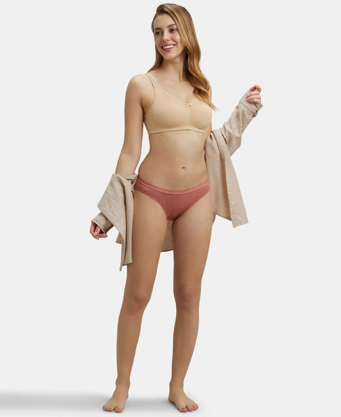 Jockey Medium Coverage Cotton Bikini With Exposed Waistband | Dark Assorted | Pack of 3