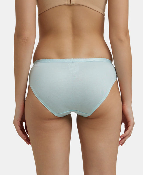 Jockey Medium Coverage Cotton Bikini With Exposed Waistband | Light Assorted | Pack of 2