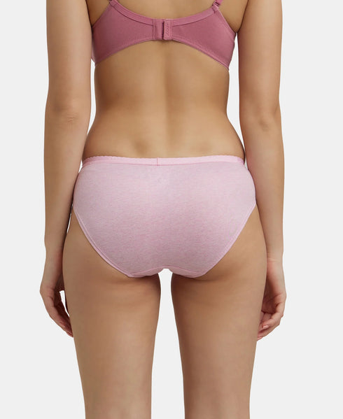 Jockey Medium Coverage Cotton Bikini With Exposed Waistband | Light Assorted | Pack of 2