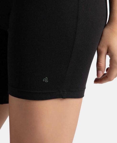 Jockey High Coverage Cotton Shorties With Concealed Waistband | Black
