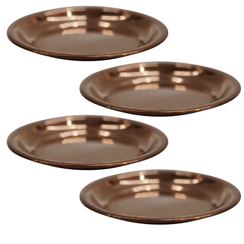 Copper Small Pooja Plate 13g Pack of 4