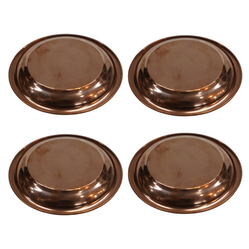 Copper Small Pooja Plate 13g Pack of 4