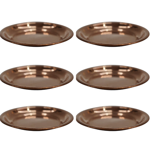Copper Small Pooja Plate 13g Pack of 6