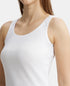 Jockey Women Super Combed Cotton Rib Fabric Inner Tank Top | White