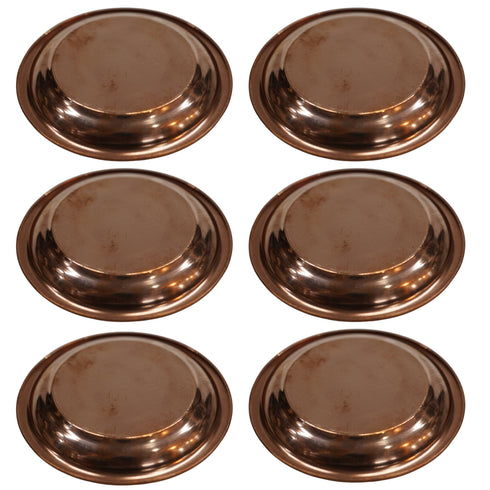 Copper Small Pooja Plate 13g Pack of 6