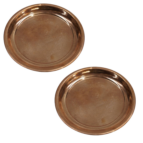 Copper Pooja Thali Plate 23g Pack of 2