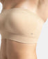Jockey Wirefree Padded Micro Touch Nylon Stretch Bandeau Bra with Removable Pads and Detachable Transparent Straps - Light Skin