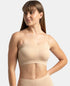 Jockey Wirefree Padded Micro Touch Nylon Stretch Bandeau Bra with Removable Pads and Detachable Transparent Straps - Light Skin