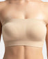 Jockey Wirefree Padded Micro Touch Nylon Stretch Bandeau Bra with Removable Pads and Detachable Transparent Straps - Light Skin