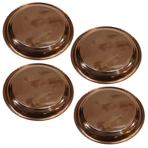 Copper Thali Plate for Pooja 23g Pack of 4