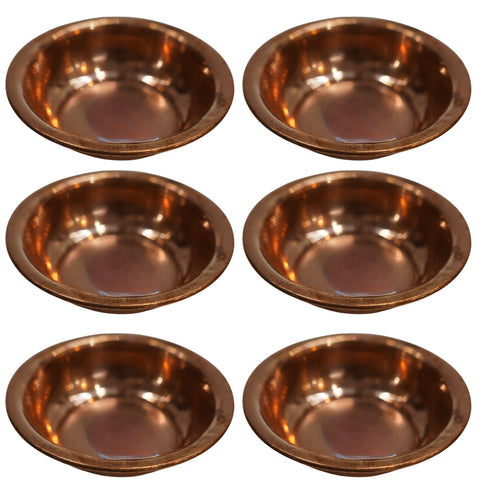 Copper Small Bowl for Pooja 15g Pack of 6