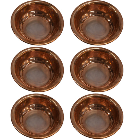 Copper Small Bowl for Pooja 15g Pack of 6