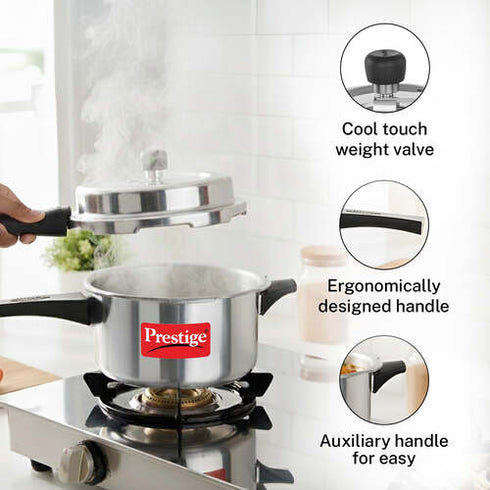 Prestige 4 Litre Aluminium Popular Svachh Outer Lid Pressure Cooker 4 L