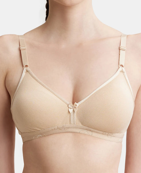Jockey Wirefree Non Padded Cotton Stretch Everyday Bra with Ultrasoft and Durable Underband - Skin