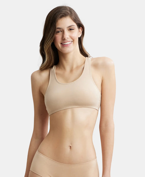 Jockey Super Combed Cotton Elastane Stretch Slip On Crop Top