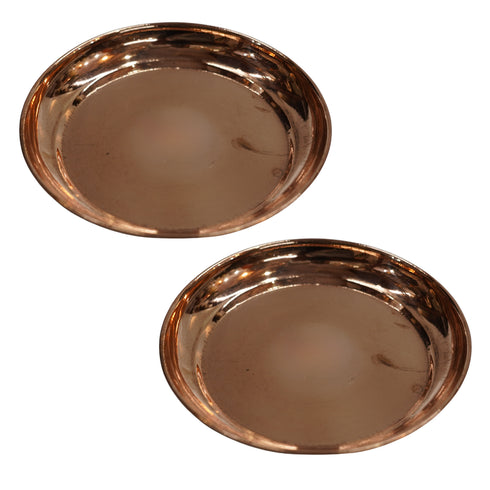 Copper Plate for Daily Puja 63g Pack of 2