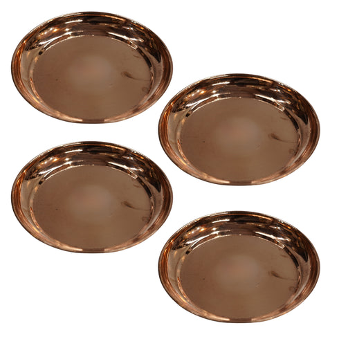 Copper Plate for Daily Puja 63g Pack of 4